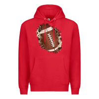 Red football cowhide leopard patch Premium Hoodie - JahusDesignShop