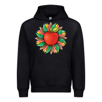 Black teacher apple and sunflower with leopard and tooled leather Urban Hoodie - Artiststas