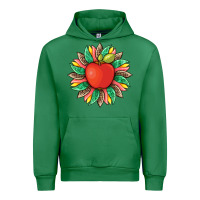 Emerald teacher apple and sunflower with leopard and tooled leather Urban Hoodie - Artiststas