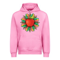 Fuchsia Pink teacher apple and sunflower with leopard and tooled leather Urban Hoodie - Artiststas