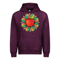 Mauve Wine teacher apple and sunflower with leopard and tooled leather Urban Hoodie - Artiststas