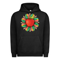 Pigment Black teacher apple and sunflower with leopard and tooled leather Urban Hoodie - Artiststas