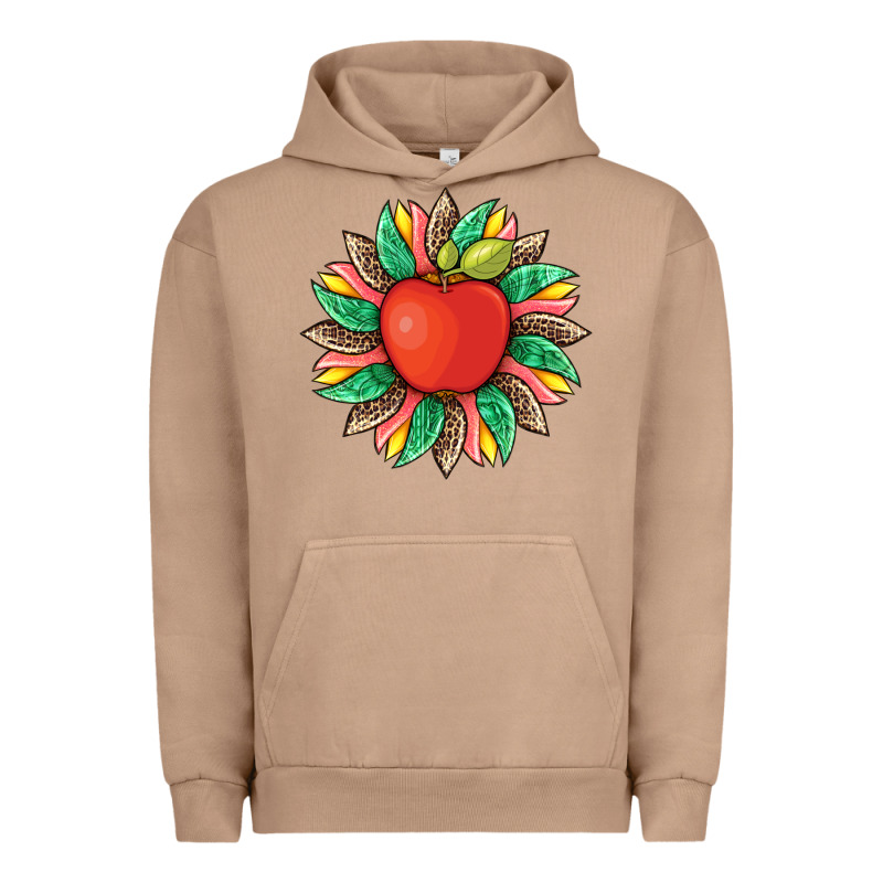 Teacher Apple And Sunflower With Leopard And Tooled Leather Urban Hoodie by Artiststas | Teevron