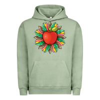 Pigment Oil Green teacher apple and sunflower with leopard and tooled leather Urban Hoodie - Artiststas