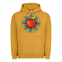 Pigment Peanut Butter teacher apple and sunflower with leopard and tooled leather Urban Hoodie - Artiststas
