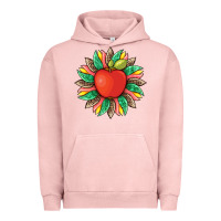 Pigment Salmon teacher apple and sunflower with leopard and tooled leather Urban Hoodie - Artiststas
