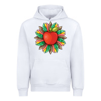 White teacher apple and sunflower with leopard and tooled leather Urban Hoodie - Artiststas