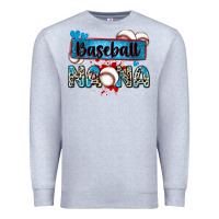 Heather Grey baseball nana with leopard Premium Sweatshirt - Zillion Design Studio