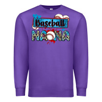 Purple baseball nana with leopard Premium Sweatshirt - Zillion Design Studio