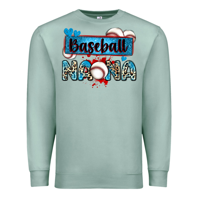 Baseball Nana With Leopard Premium Sweatshirt by Zillion Design Studio | Teevron