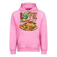 Fuchsia Pink love pizza Urban Hoodie - AdoDesignShop