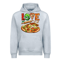 Heather Grey love pizza Urban Hoodie - AdoDesignShop