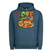 Pigment Midnight Navy love pizza Urban Hoodie - AdoDesignShop