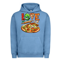 Pigment Pebble Blue love pizza Urban Hoodie - AdoDesignShop