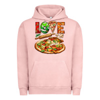 Pigment Salmon love pizza Urban Hoodie - AdoDesignShop