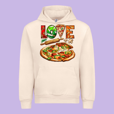 Love Pizza Urban Hoodie Designed By Adodesignshop