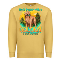 Antique Gold life is better with a golden retriever Premium Sweatshirt - texasbilliewilder