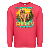 Cardinal life is better with a golden retriever Premium Sweatshirt - texasbilliewilder