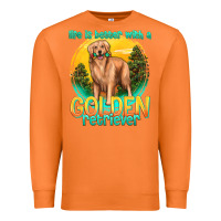Carrot life is better with a golden retriever Premium Sweatshirt - texasbilliewilder