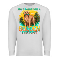 Dove Grey life is better with a golden retriever Premium Sweatshirt - texasbilliewilder