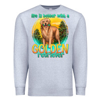 Heather Grey life is better with a golden retriever Premium Sweatshirt - texasbilliewilder