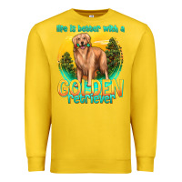 Lemon life is better with a golden retriever Premium Sweatshirt - texasbilliewilder