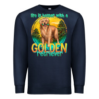 Navy life is better with a golden retriever Premium Sweatshirt - texasbilliewilder