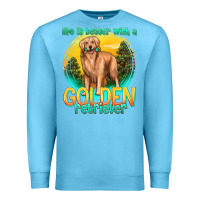 Ocean Blue life is better with a golden retriever Premium Sweatshirt - texasbilliewilder