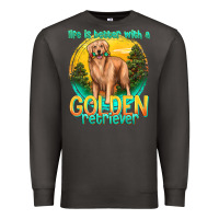 Smoke life is better with a golden retriever Premium Sweatshirt - texasbilliewilder
