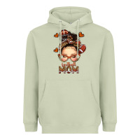 Matcha football messy bun mom Heavyweight Hoodie - texasbilliewilder