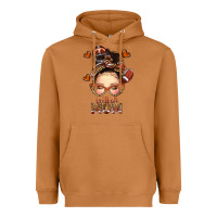 Football Messy Bun Mom Heavyweight Hoodie | Teevron