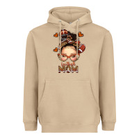 Mushroom football messy bun mom Heavyweight Hoodie - texasbilliewilder