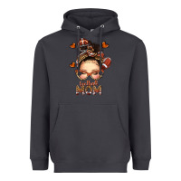 Smoke football messy bun mom Heavyweight Hoodie - texasbilliewilder