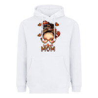 White football messy bun mom Heavyweight Hoodie - texasbilliewilder