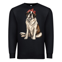 Black st bernard with bandanna Premium Sweatshirt - texasbilliewilder