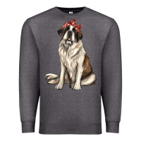 Charcoal Heather st bernard with bandanna Premium Sweatshirt - texasbilliewilder
