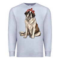 Heather Grey st bernard with bandanna Premium Sweatshirt - texasbilliewilder