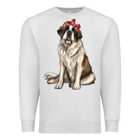 Oatmeal Heather st bernard with bandanna Premium Sweatshirt - texasbilliewilder