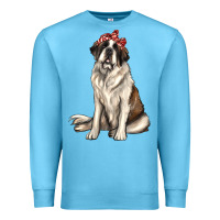 Ocean Blue st bernard with bandanna Premium Sweatshirt - texasbilliewilder