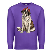 Purple st bernard with bandanna Premium Sweatshirt - texasbilliewilder