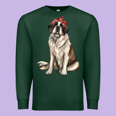 St Bernard With Bandanna Premium Sweatshirt Designed By Texasbilliewilder