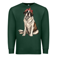 Sports Green st bernard with bandanna Premium Sweatshirt - texasbilliewilder