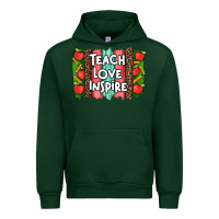 Forest Green teach love inspire brushstroke with  and pen leopard Urban Hoodie - Artiststas
