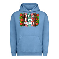 Pigment Pebble Blue teach love inspire brushstroke with  and pen leopard Urban Hoodie - Artiststas