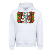 White teach love inspire brushstroke with  and pen leopard Urban Hoodie - Artiststas