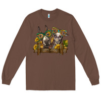 Chestnut 2 donkeys with sunflowers Long Sleeve Tee - BarkalooDesign