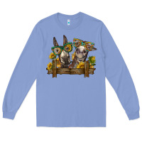 Colony Blue 2 donkeys with sunflowers Long Sleeve Tee - BarkalooDesign
