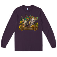 Plum 2 donkeys with sunflowers Long Sleeve Tee - BarkalooDesign