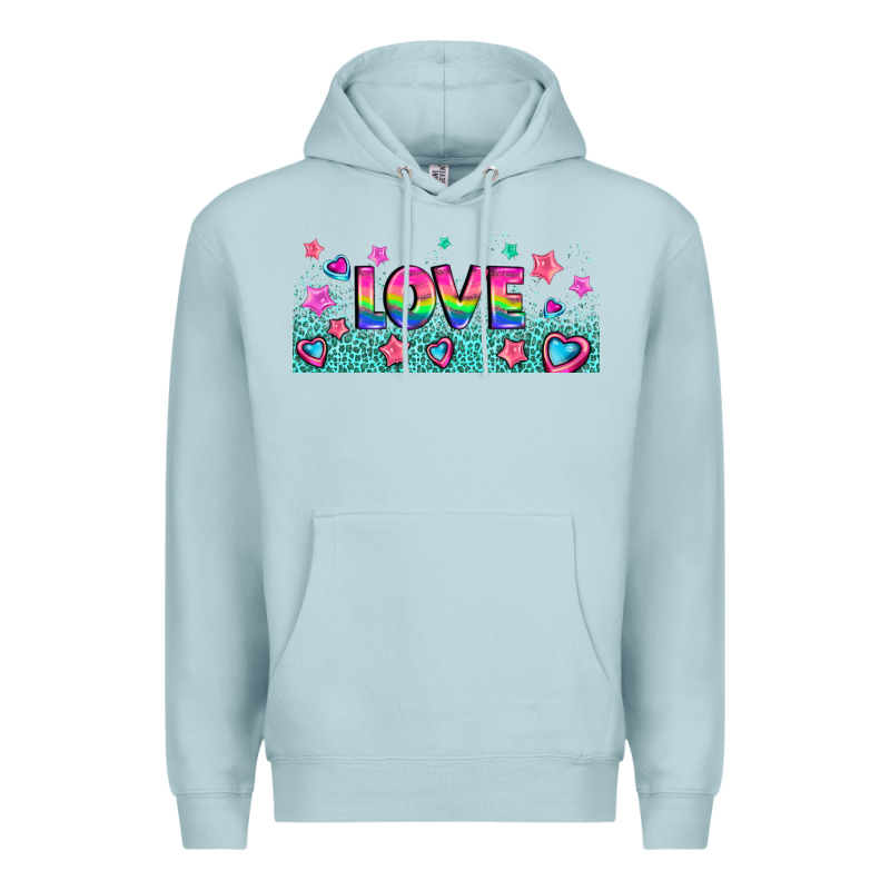 Lgbt Love With Hearts And Stars Premium Hoodie by AdoDesignShop | Teevron