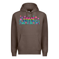Coffee lgbt love with hearts and stars Premium Hoodie - AdoDesignShop